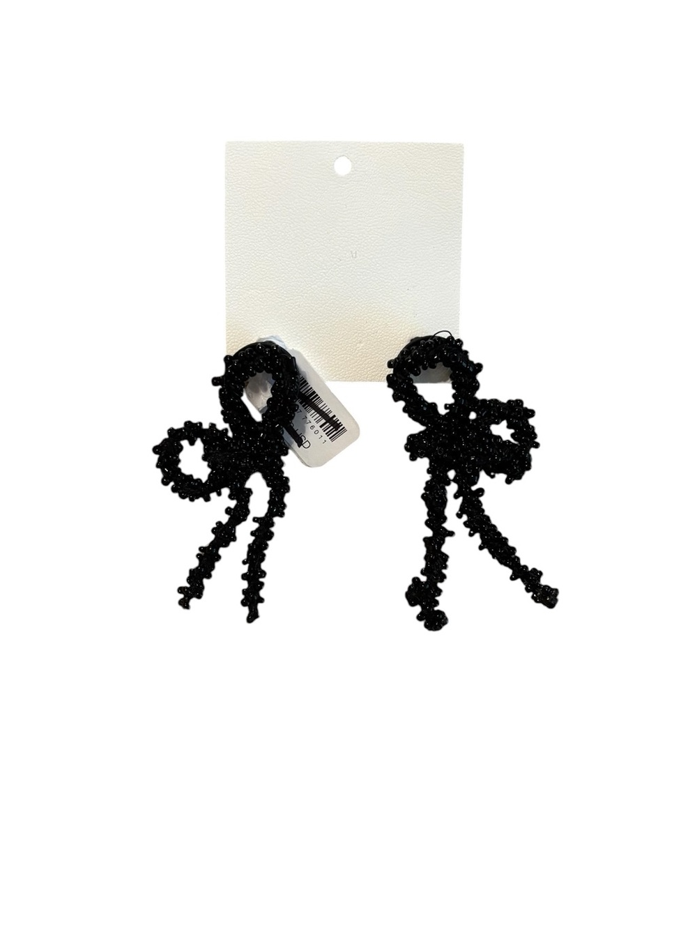Free People Brandy Black Beaded Bow Drop Earrings